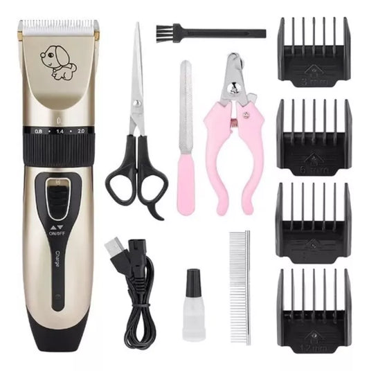 Kit Cortapelo Inalámbrico para Perros y Gatos + 4 Peines Guía