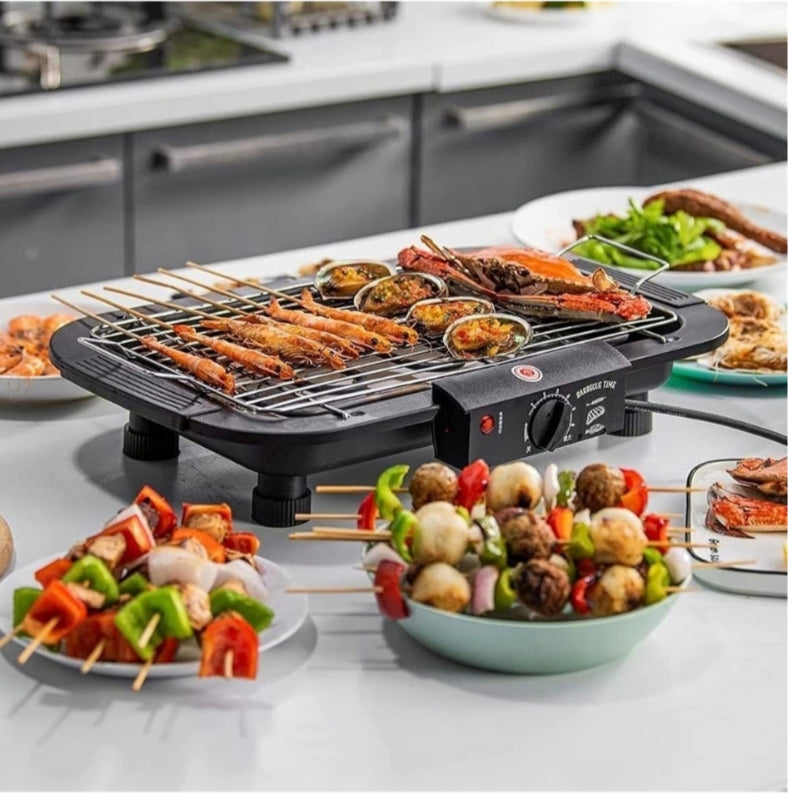 Parrilla Eléctrica Antiadherente para Asados - 6 Niveles de Potencia