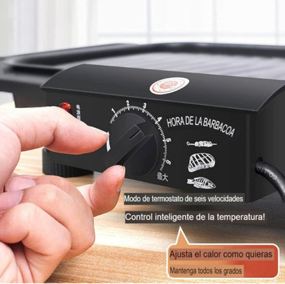 Parrilla Eléctrica Antiadherente para Asados - 6 Niveles de Potencia